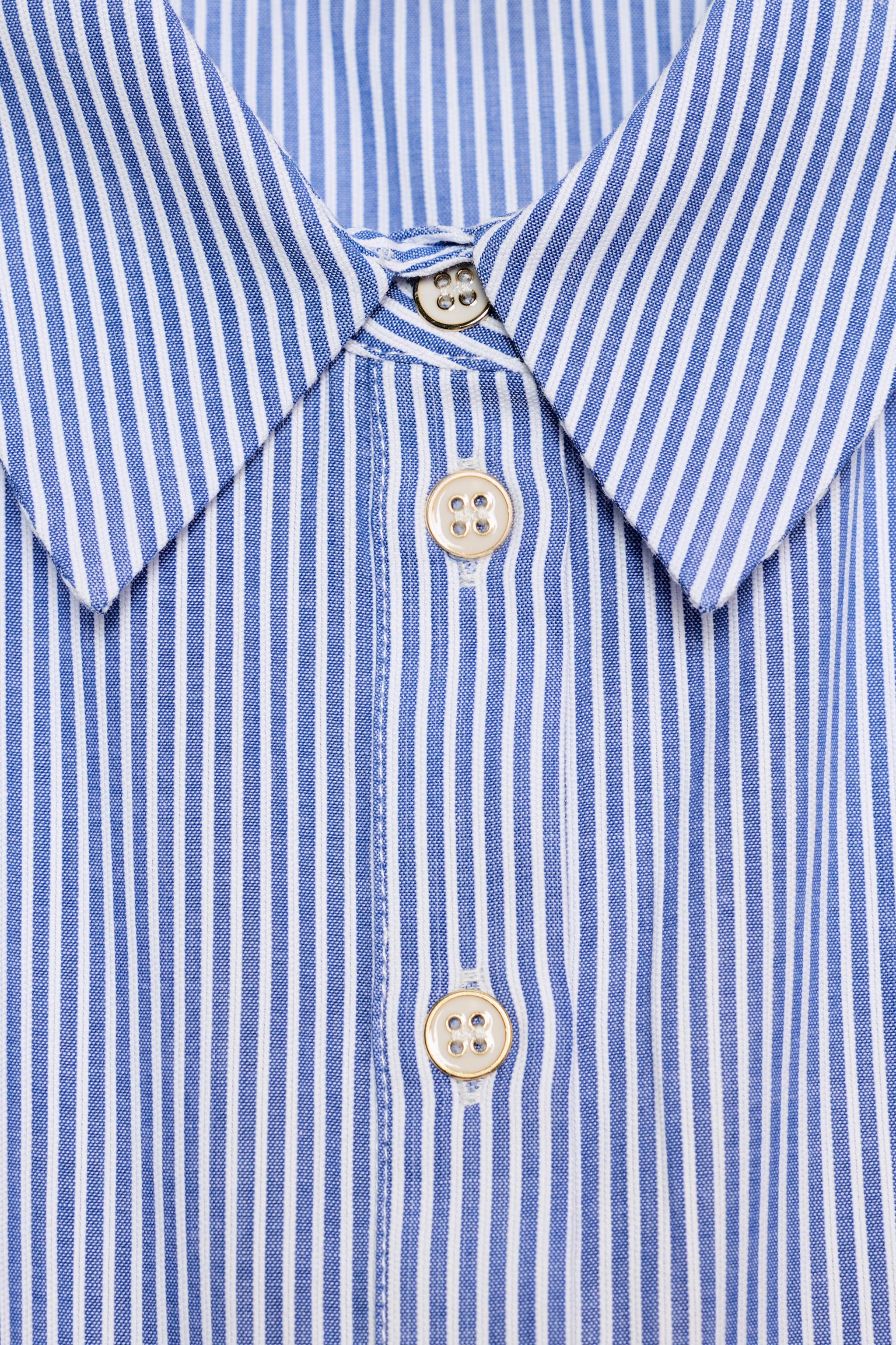 STRIPED PEPLUM HALTER SHIRT